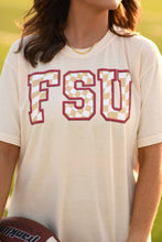 Load image into Gallery viewer, FSU Checkered Faux Patch Tee