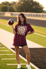 Load image into Gallery viewer, FL Gold And Maroon Checkered Smiley Tee