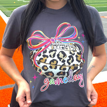 Load image into Gallery viewer, Neon Leopard Football Graphic Tee