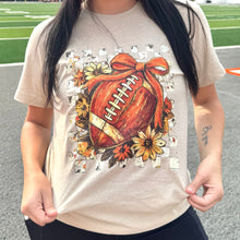 Load image into Gallery viewer, Checkered Floral Football with Bow Graphic Tee