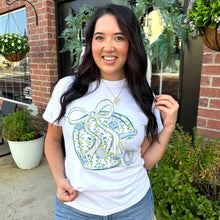 Load image into Gallery viewer, Floral Football Helmet Graphic Tee