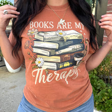 Load image into Gallery viewer, Books Are My Therapy Graphic Tee D-1037