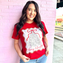 Load image into Gallery viewer, Merry &amp; Bright Tree Graphic Tee