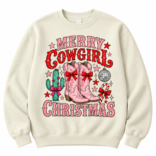 Load image into Gallery viewer, Merry Cowgirl Christmas Sweat Set
