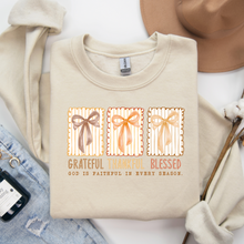 Load image into Gallery viewer, Grateful Thankful Bows Graphic Crewneck