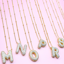 Load image into Gallery viewer, 18K Gold Plated Bubble Initial Necklace