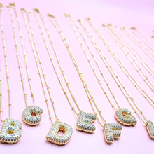 Load image into Gallery viewer, 18K Gold Plated Bubble Initial Necklace