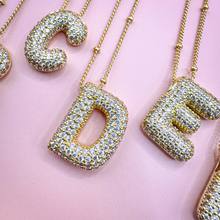 Load image into Gallery viewer, 18K Gold Plated Bubble Initial Necklace