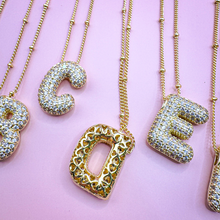 Load image into Gallery viewer, 18K Gold Plated Bubble Initial Necklace