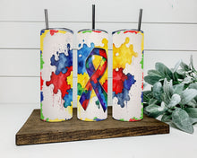 Load image into Gallery viewer, Autism Ribbon Awareness Tumbler