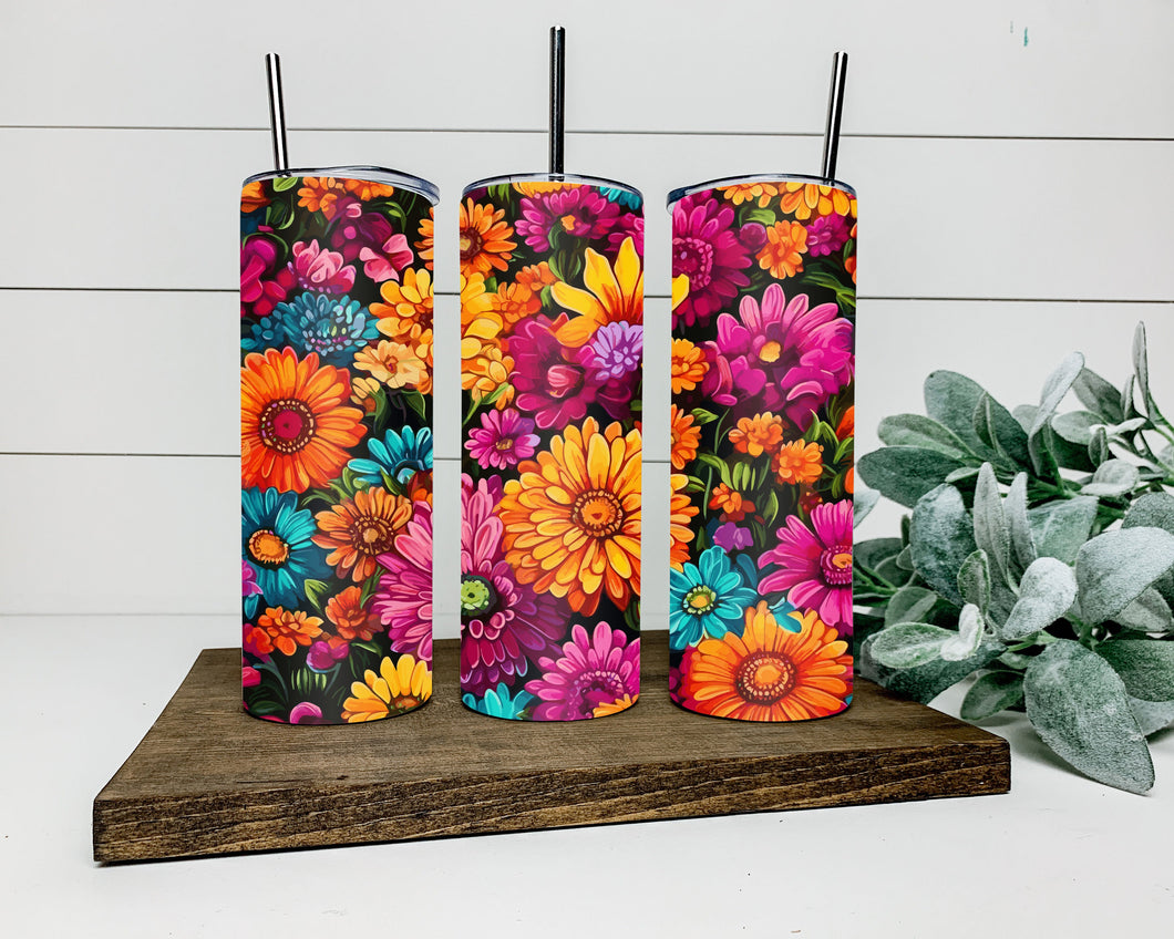 Neon Daisies Tumbler