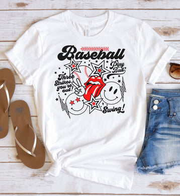 Baseball Lips Collage Graphic Tee