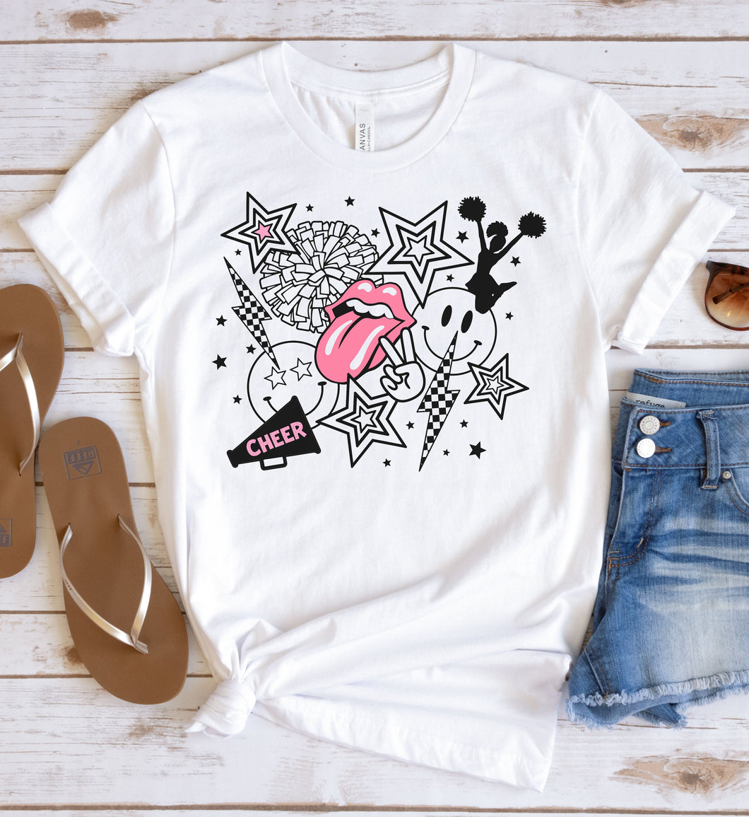 Cheer Lips Collage Graphic Tee