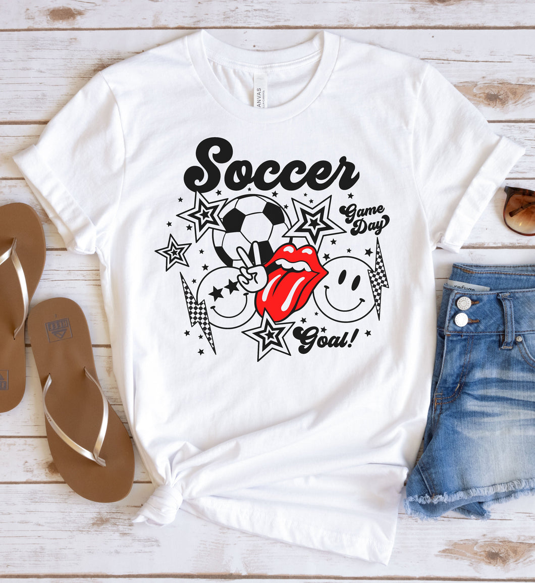 Soccer Lips Collage Graphic Tee
