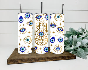 White Evil Eye Tumbler