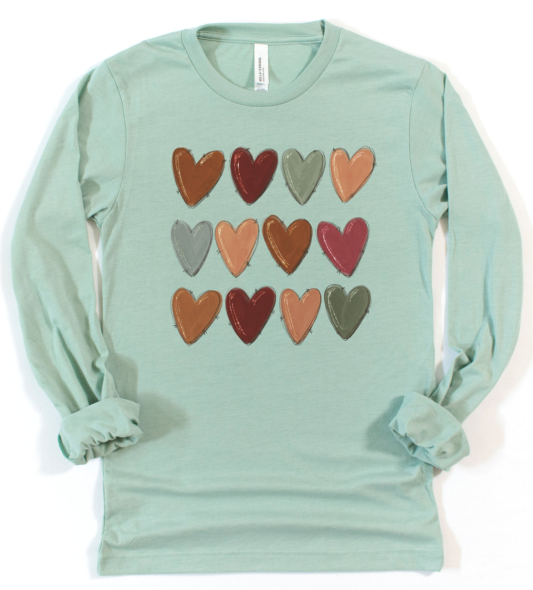 Rows of Hearts Graphic Tee