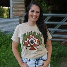 Load image into Gallery viewer, FestiviTees Women - Apparel - Shirts - T-Shirts Aztec Cowprint Spade Cactus Soft Graphic Tee