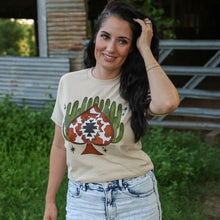 Load image into Gallery viewer, FestiviTees Women - Apparel - Shirts - T-Shirts Aztec Cowprint Spade Cactus Soft Graphic Tee