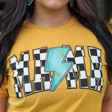 Load image into Gallery viewer, FestiviTees Women - Apparel - Shirts - T-Shirts Checkered Lightning MAMA Soft Graphic Tee