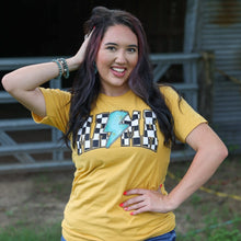 Load image into Gallery viewer, FestiviTees Women - Apparel - Shirts - T-Shirts Checkered Lightning MAMA Soft Graphic Tee