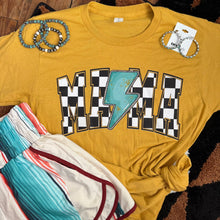 Load image into Gallery viewer, FestiviTees Women - Apparel - Shirts - T-Shirts Checkered Lightning MAMA Soft Graphic Tee