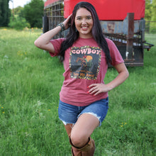 Load image into Gallery viewer, FestiviTees Women - Apparel - Shirts - T-Shirts Cowboy Take Me Away Leopard Border Soft Graphic Tee