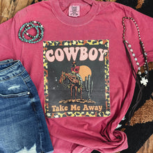 Load image into Gallery viewer, FestiviTees Women - Apparel - Shirts - T-Shirts Cowboy Take Me Away Leopard Border Soft Graphic Tee