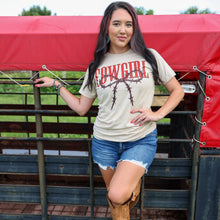 Load image into Gallery viewer, FestiviTees Women - Apparel - Shirts - T-Shirts Cowgirl Barbed Wire Bow Western Tee Soft Graphic Tee