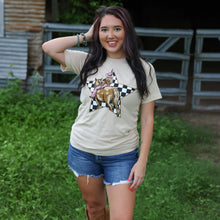 Load image into Gallery viewer, FestiviTees Women - Apparel - Shirts - T-Shirts Cowgirl Checkerboard Star Soft Graphic Tee