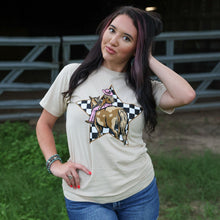 Load image into Gallery viewer, FestiviTees Women - Apparel - Shirts - T-Shirts Cowgirl Checkerboard Star Soft Graphic Tee