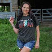 Load image into Gallery viewer, FestiviTees Women - Apparel - Shirts - T-Shirts Desert Skull Flame Mama Soft Graphic Tee