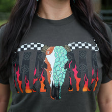 Load image into Gallery viewer, FestiviTees Women - Apparel - Shirts - T-Shirts Desert Skull Flame Mama Soft Graphic Tee