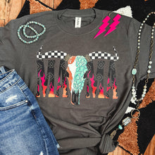 Load image into Gallery viewer, FestiviTees Women - Apparel - Shirts - T-Shirts Desert Skull Flame Mama Soft Graphic Tee