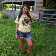 Load image into Gallery viewer, FestiviTees Women - Apparel - Shirts - T-Shirts Friends in Low Places Cowboy Dog Soft Graphic Tee
