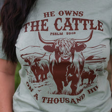 Load image into Gallery viewer, FestiviTees Women - Apparel - Shirts - T-Shirts He Owns the Cattle Psalm 50:10 Soft Graphic Tee