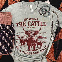 Load image into Gallery viewer, FestiviTees Women - Apparel - Shirts - T-Shirts He Owns the Cattle Psalm 50:10 Soft Graphic Tee