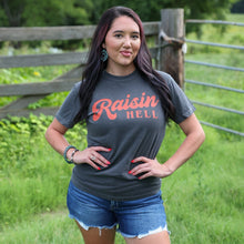 Load image into Gallery viewer, FestiviTees Women - Apparel - Shirts - T-Shirts Raisin’ Hell Retro Red Script Tee Soft Graphic Tee