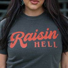 Load image into Gallery viewer, FestiviTees Women - Apparel - Shirts - T-Shirts Raisin’ Hell Retro Red Script Tee Soft Graphic Tee