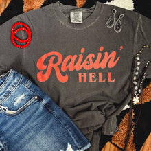 Load image into Gallery viewer, FestiviTees Women - Apparel - Shirts - T-Shirts Raisin’ Hell Retro Red Script Tee Soft Graphic Tee