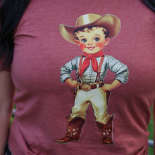 Load image into Gallery viewer, FestiviTees Women - Apparel - Shirts - T-Shirts Retro Cowboy Kid Soft Graphic Tee