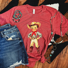 Load image into Gallery viewer, FestiviTees Women - Apparel - Shirts - T-Shirts Retro Cowboy Kid Soft Graphic Tee