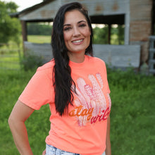 Load image into Gallery viewer, FestiviTees Women - Apparel - Shirts - T-Shirts Stay Wild Cactus Neon Soft Graphic Tee