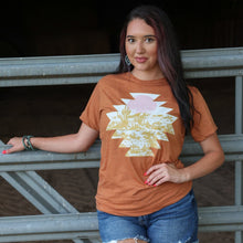 Load image into Gallery viewer, FestiviTees Women - Apparel - Shirts - T-Shirts Sunset Aztec Desert Scene Soft Graphic Tee
