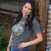 Load image into Gallery viewer, FestiviTees Women - Apparel - Shirts - T-Shirts Turquoise Thunderbird Aztec Leopard Soft Graphic Tee