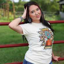Load image into Gallery viewer, FestiviTees Women - Apparel - Shirts - T-Shirts Western Pumpkin Aztec Soft Graphic Tee Soft Graphic Tee