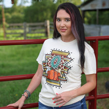 Load image into Gallery viewer, FestiviTees Women - Apparel - Shirts - T-Shirts Western Pumpkin Aztec Soft Graphic Tee Soft Graphic Tee