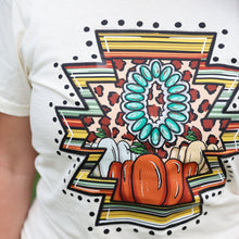 Load image into Gallery viewer, FestiviTees Women - Apparel - Shirts - T-Shirts Western Pumpkin Aztec Soft Graphic Tee Soft Graphic Tee