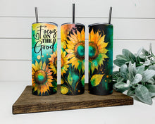 Load image into Gallery viewer, Focus on The Good Sunflowers Tumbler