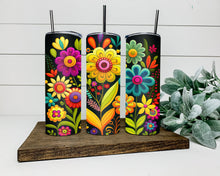 Load image into Gallery viewer, Bright Floral Folk Art Tumbler