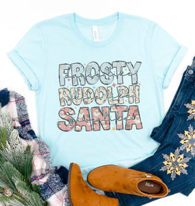 Frosty Rudolph Santa Graphic Tee